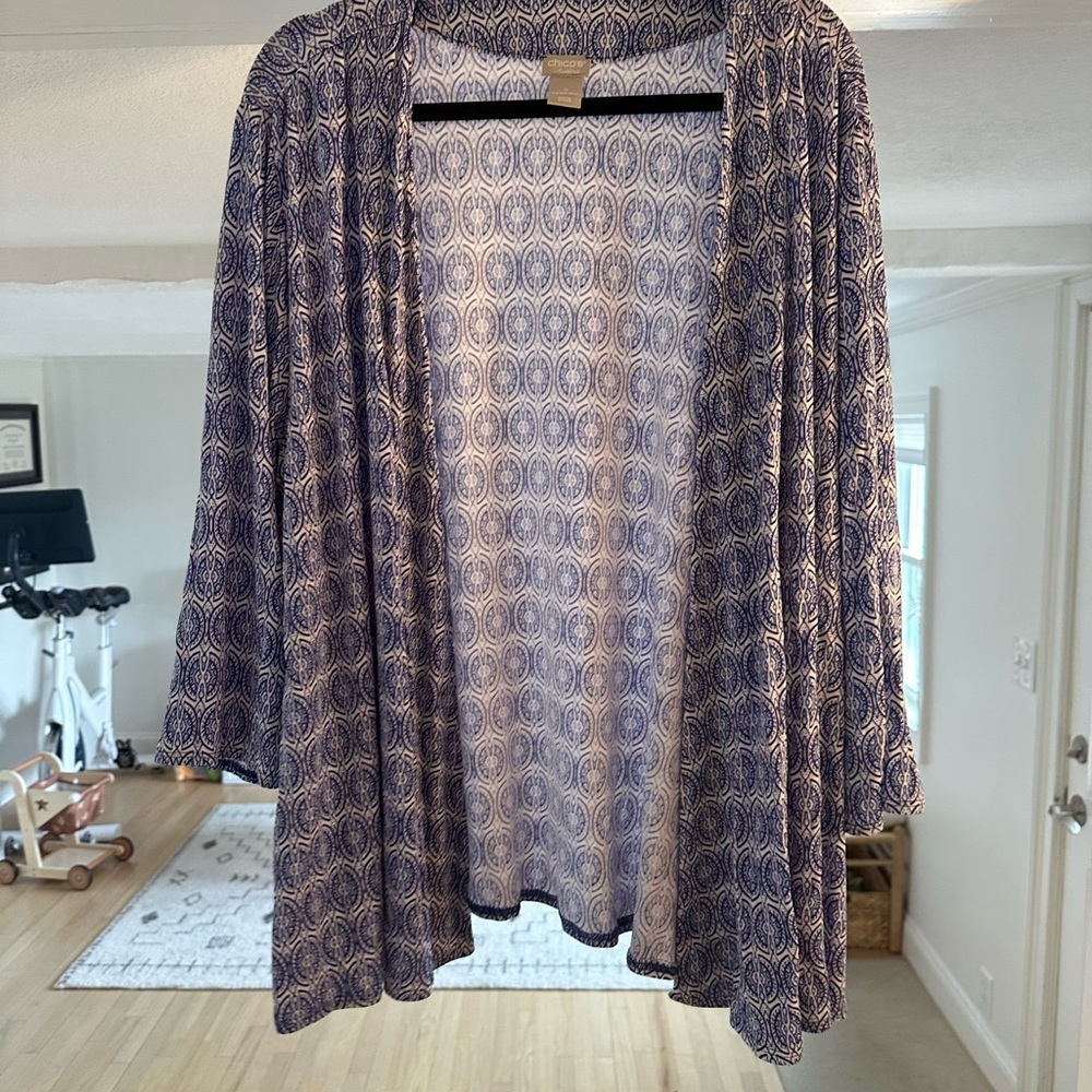 Chicos Womens Travelers Classic Long Knit Jacket